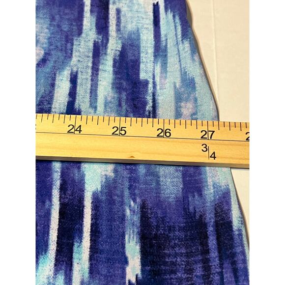 Chico's Women's Asymmetrical Overlay Tunic Top Floral Blue Sequins Size 3/XL/16 - Picture 15 of 16